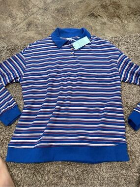 ❤️Wiholl Striped Blue Polo Sweater